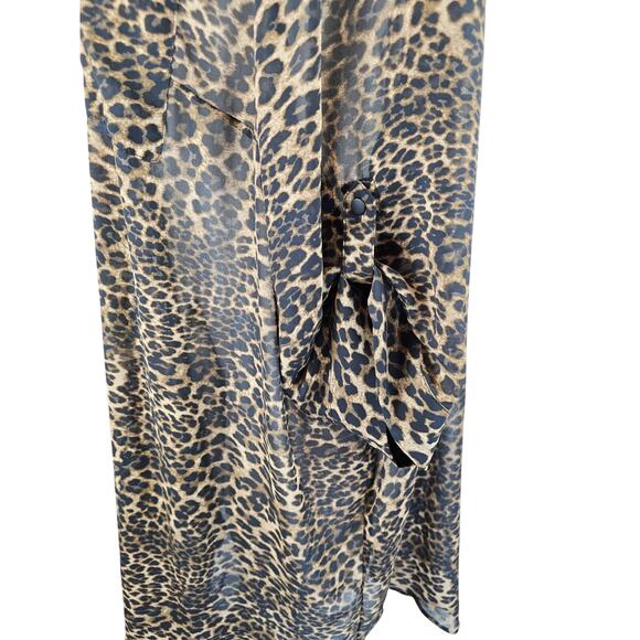 Torrid Betsey Johnson Tunic Blouse Leopard Print Sheer Chiffon Blouse 4 4X NWT - Picture 2 of 7